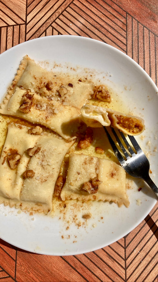 10/24 Butternut Squash and Braised Shallot Ravioli Doppio